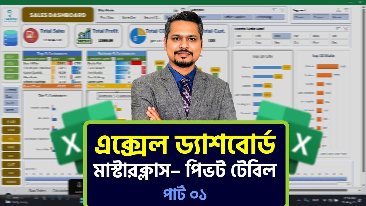 Dashboard Design in Excel Using Pivot Tables | Part 1 |Pivot Table Bangla Tutorial