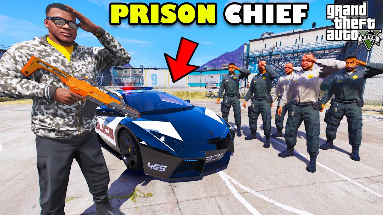 Franklin Become CHIEF OF PRISON SECURITY in GTA 5 | SHINCHAN and CHOP