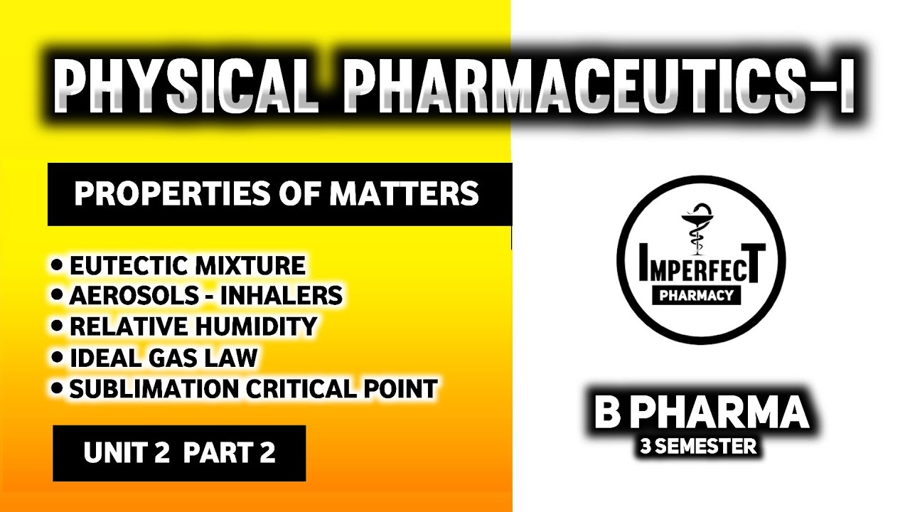 Eutectic Mixture | Sublimation Critical Point | Aerosols-Inhalers | Relative Humidity | B Pharma