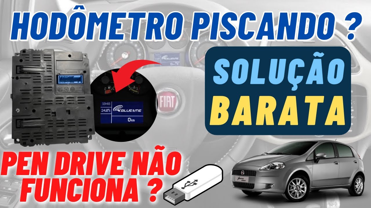 Hodômetro Piscando + PenDrive não funciona + Instalação #Bluetooth Fiat Punto + Desativação #Blueme
