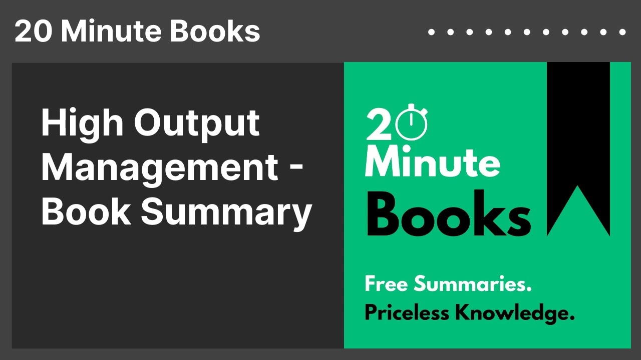 High Output Management - Book Summary