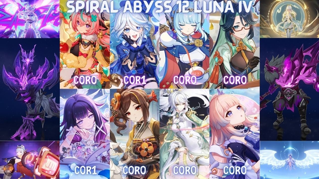 Genshin Impact Luna IV Spiral Abyss 12 Part 2 | Varesa Lunar Charged & Zibai Lunar Crystalize | [原神]