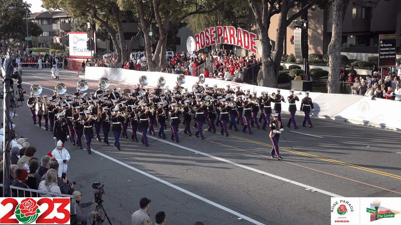 USMC West Coast Composite Band - The Marines' Hymn - 2023 Pasadena Rose Parade