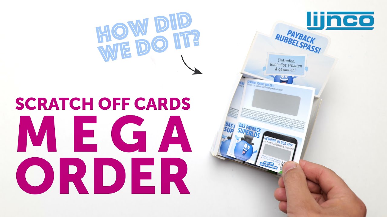 Scratch off cards international mega order