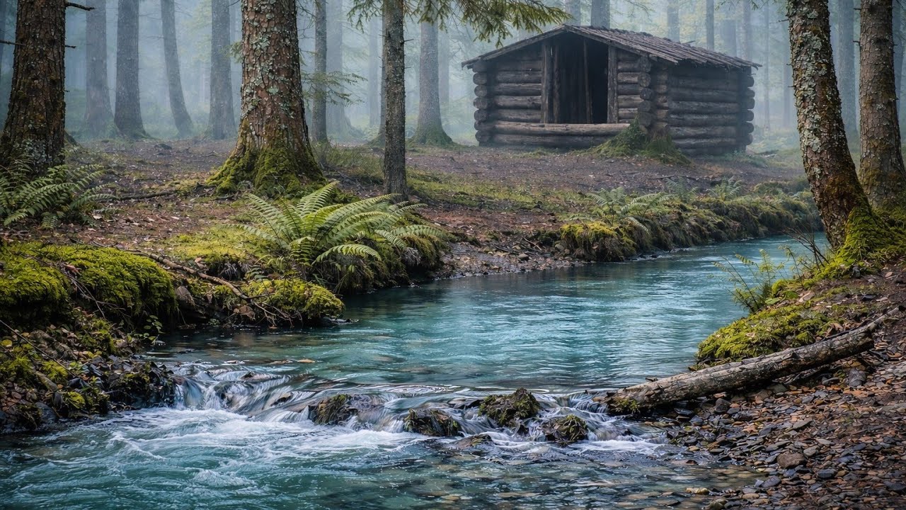 Sonido de arroyo en el bosque para dormir, concentrarse y relajarse | Agua natural continua