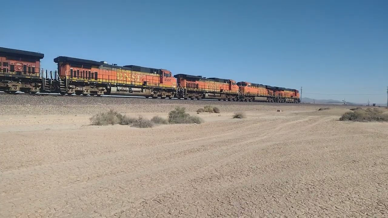 EB BNSF Manifest Train At Newberry Springs CA! #bigbossrailfanner