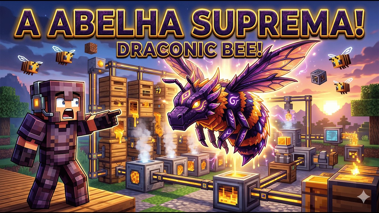 A ABELHA MAIS APELONA! Fui direto para a Draconic Bee! | ATM10: Do Céu ao Infinito #26