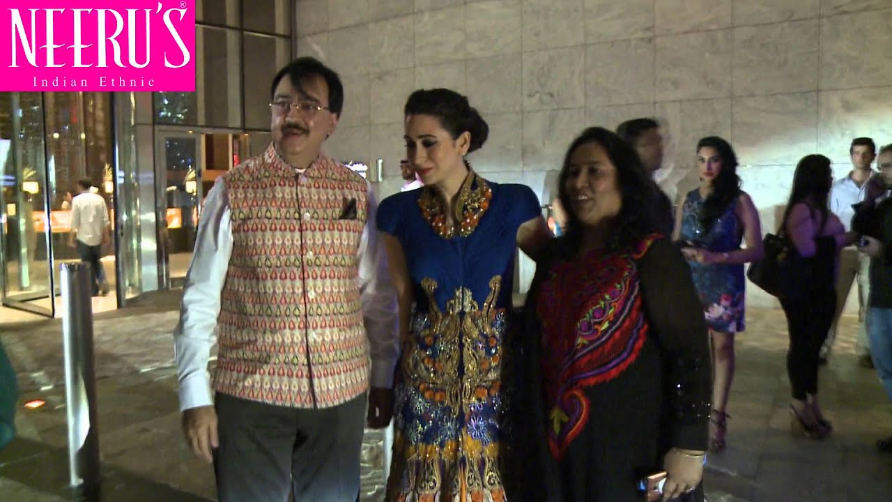 Neeru's dubai Launch - Mrs. Harish & Neeru Kumar welcoming Brand Face Ms. Karisma Kapoor