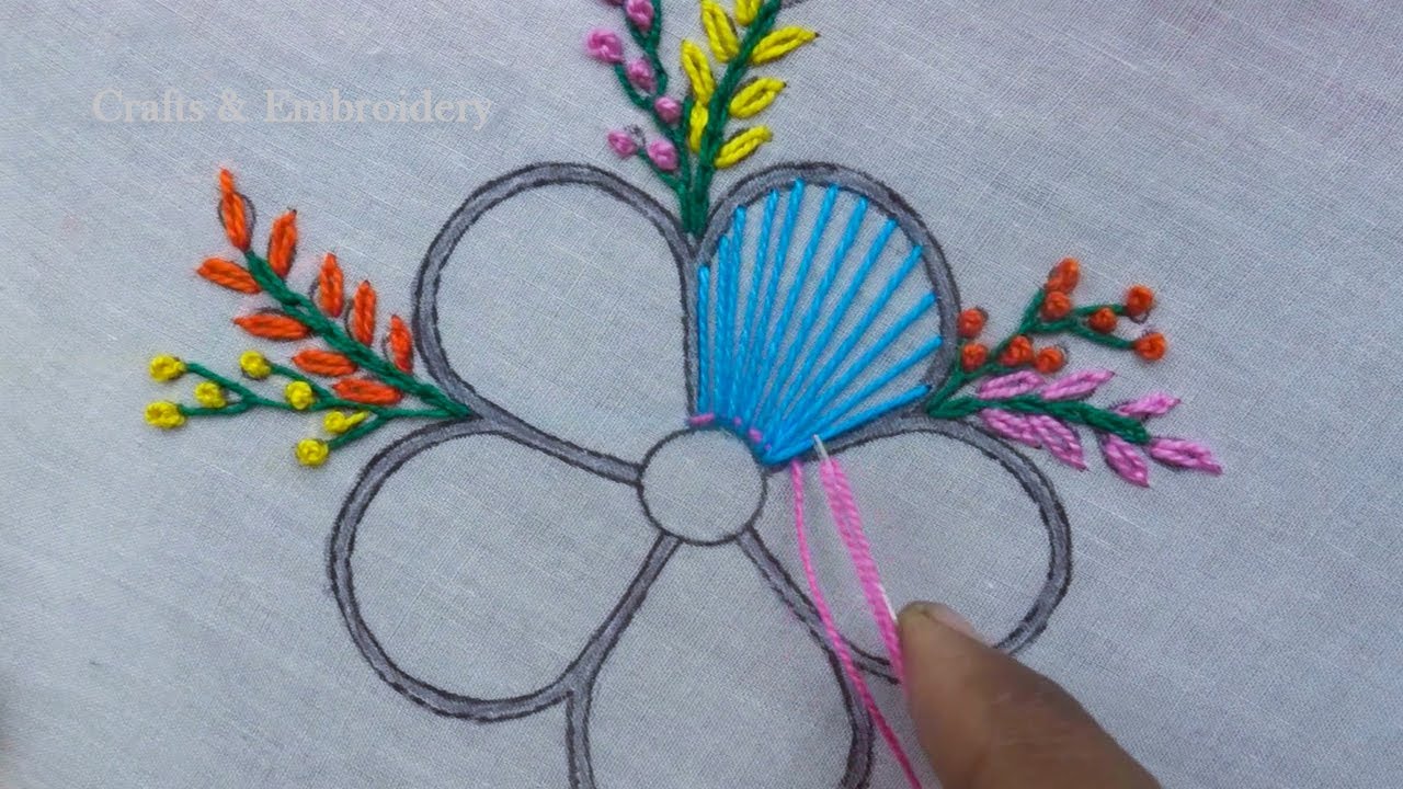 New Hand Embroidery | Fantasy Flower Stitch | Hand Embroidery Design | Flower Embroidery Tutorial