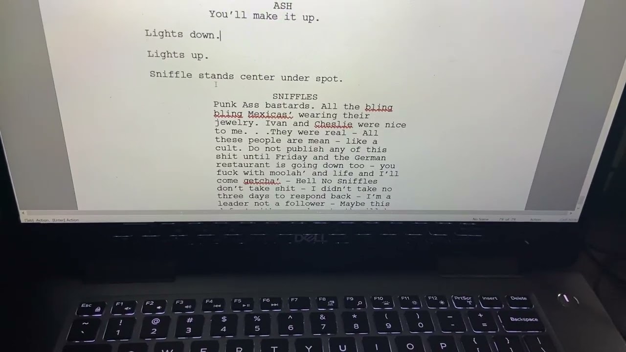 Writing my play, “UHM!” [scene] Selfish Punks of Chic Fil A