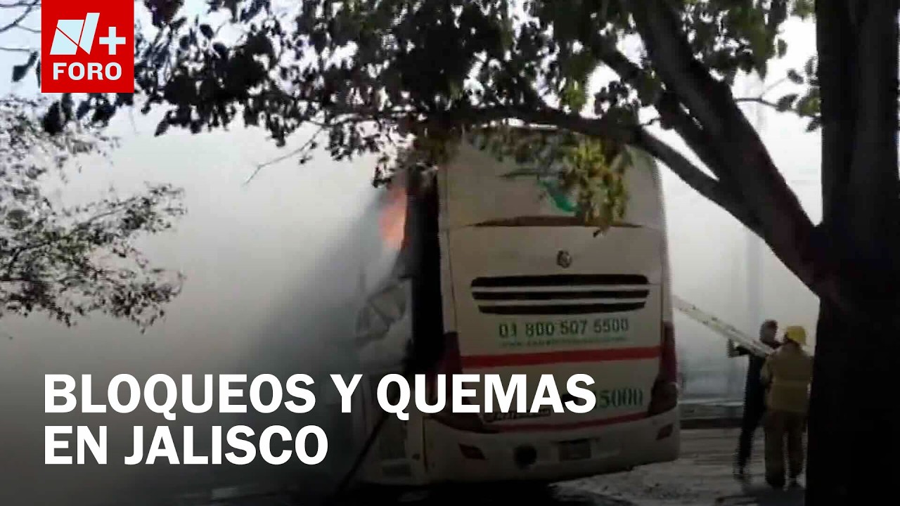 Bloqueos y quemas de vehículos en varios estados por operativo federal en Jalisco