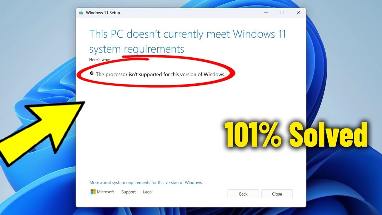 The Processor Isn't Supported For This Version Of Windows During Update, Upgrade - How To Bypass   ✅