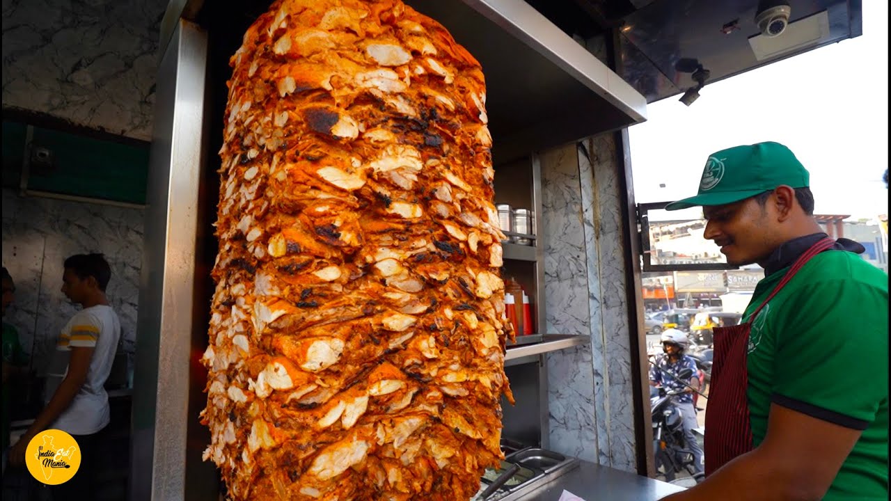 World's Biggest 100 Kg Chicken Shawarma Rolls Making In Mumbai Rs. 80/- Only l Mumbai Street Food