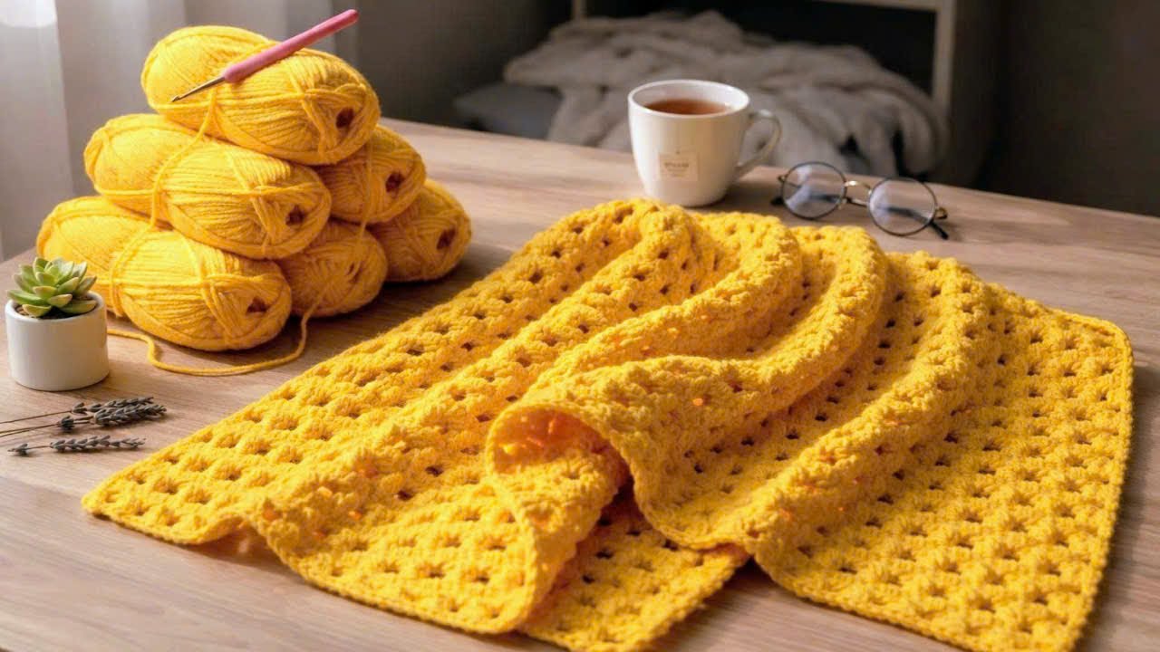 BEAUTIFUL 3D PUFF STITCH CROCHET PATTERN ✨ PERFECT FOR BLANKETS, SCARVES & MORE!
