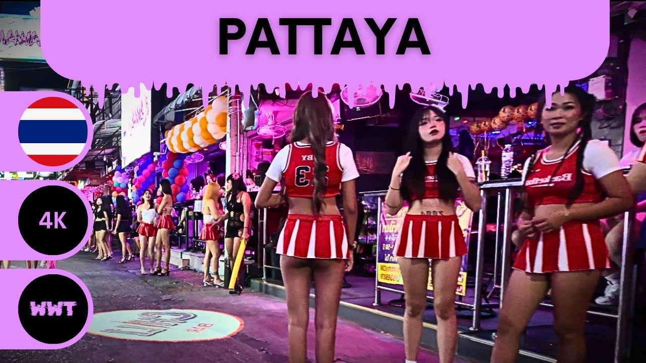 Pattaya Walking Street Night Walk - 4K Neon and Bars
