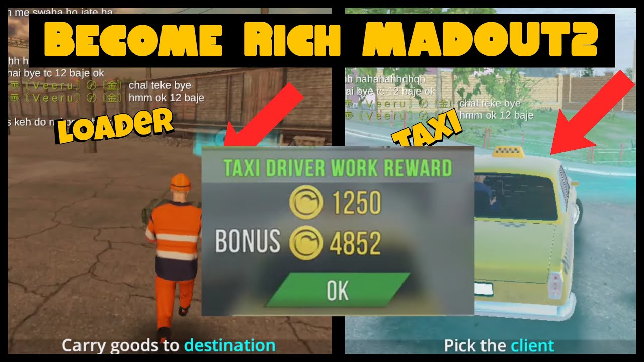 How to make money Driving As A Taxi on Madout2 BCO!! How to get Madout2 Jobs?