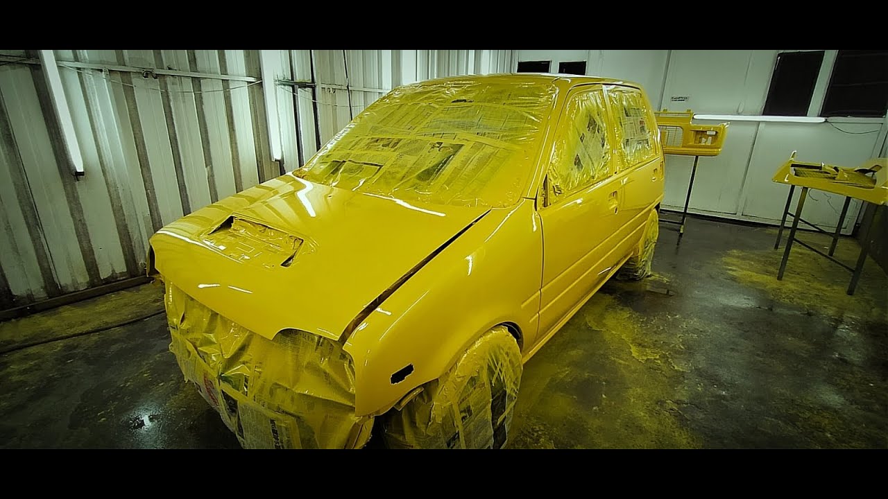 Repaint Perodua kancil+L2s spray colour done yellow pearl gold !!!