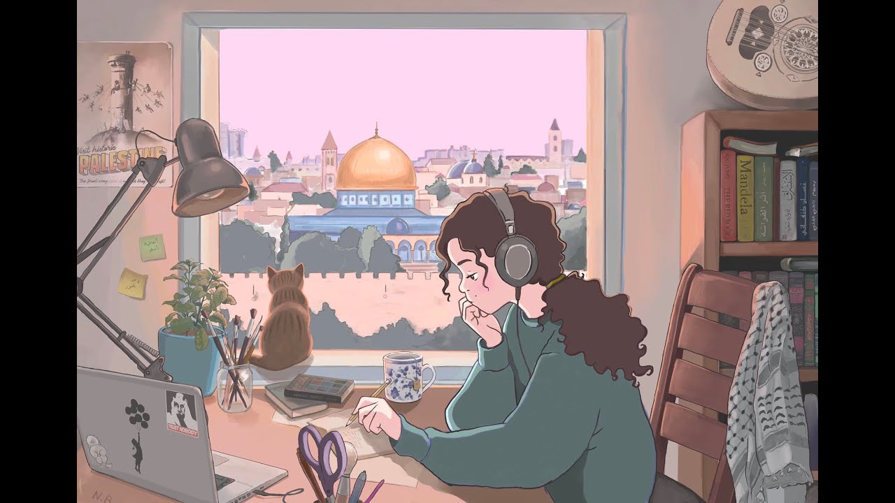 Palestinian Lofi Study Girl - Early morning Studying Music