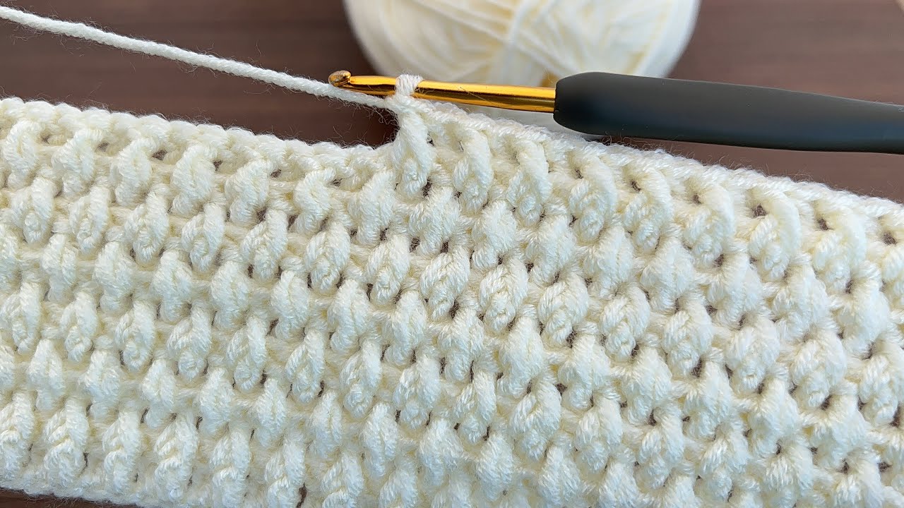 simple crochet blanket making - double sided crochet pattern