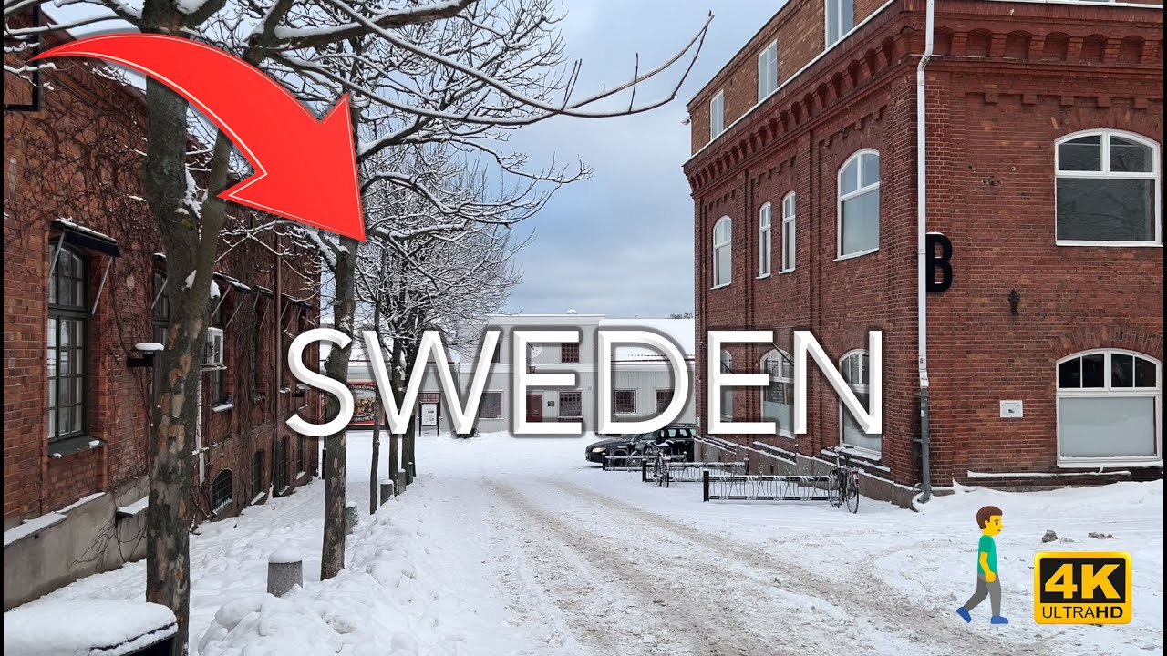 🇸🇪 【4K】❄️❄️❄️ Walking in the Snow of Jönköping, Sweden. January 2024