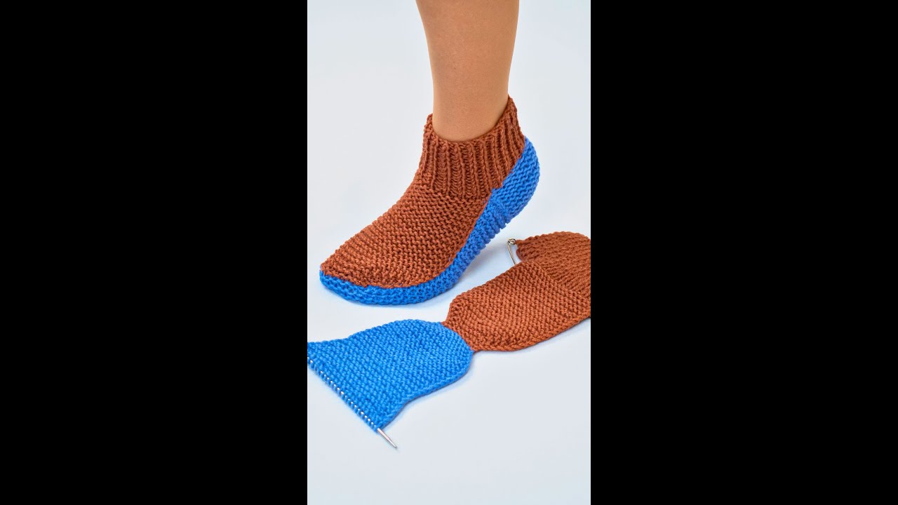 Простые вязаные тапочки-носки! Пошаговый урок! Miarti🧶