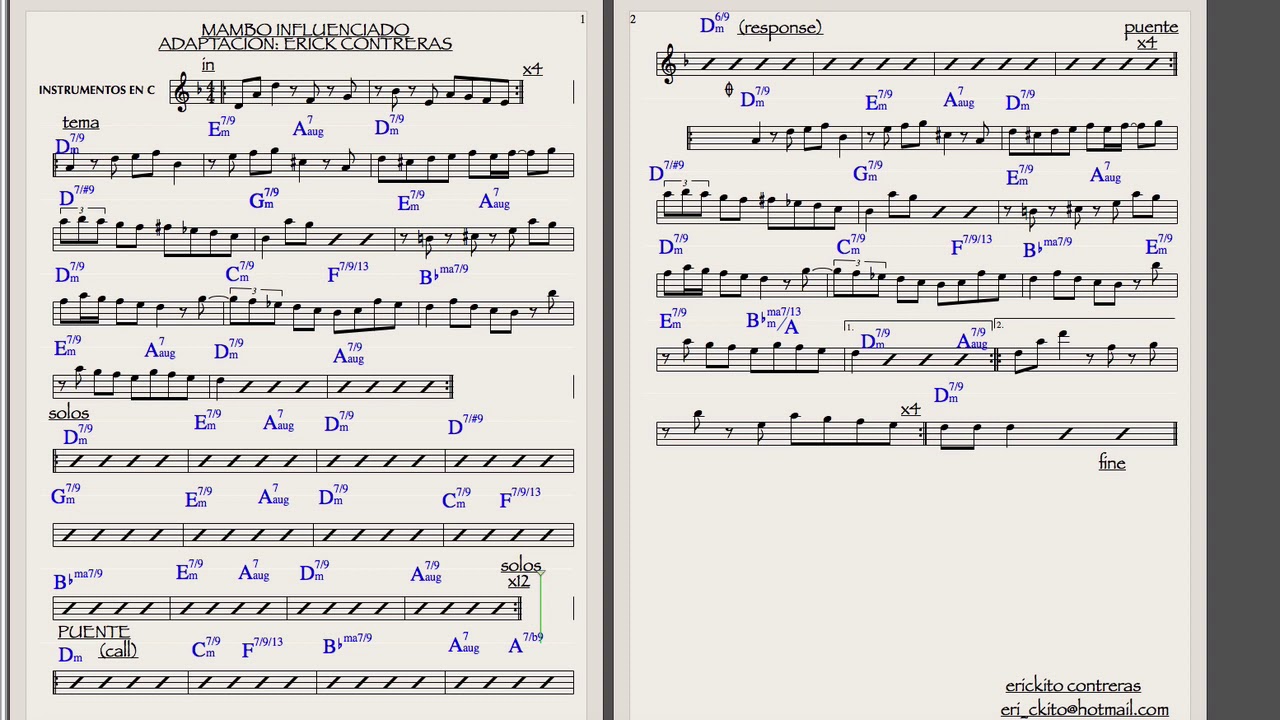 MAMBO INFLUENCIADO  PLAY ALONG