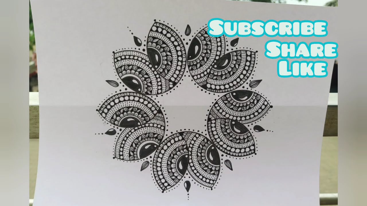 Unique Mandala Art Design| Mesmerizing Mandala Drawing | Relaxing Black & White Art Timelapse