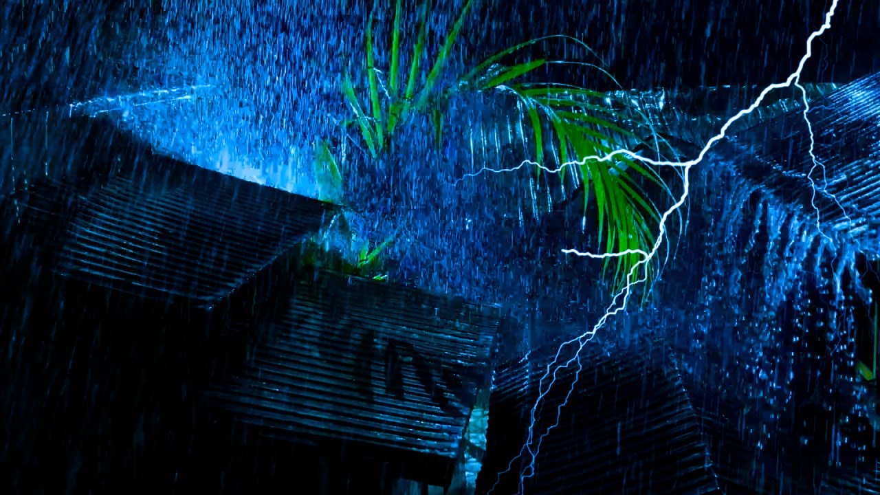 No Ads Rain Sounds for Sleeping - ASMR Heavy Rain on Tin Roof for Long-Term Insomnia Relief
