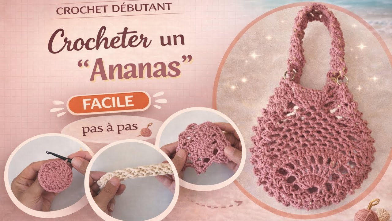 Le sac Ananas 🍍  au crochet : tuto en pas à pas