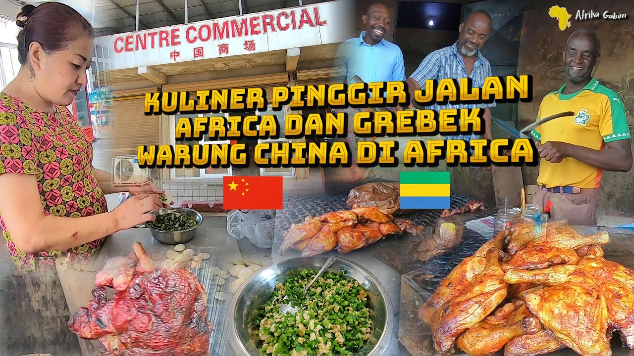 KULINER DAGING SAPI ASAP DI PINGGIR JALAN KANGO DAN GREBEK TOKO CHINA 🇨🇳 DI AFRIKA GABON 🇬🇦