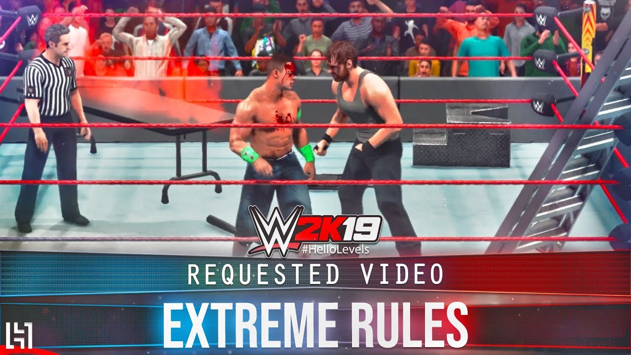 WWE 2K19 Дин Эмброуз против Джона Сины. Геймплей матча EXTREME RULES