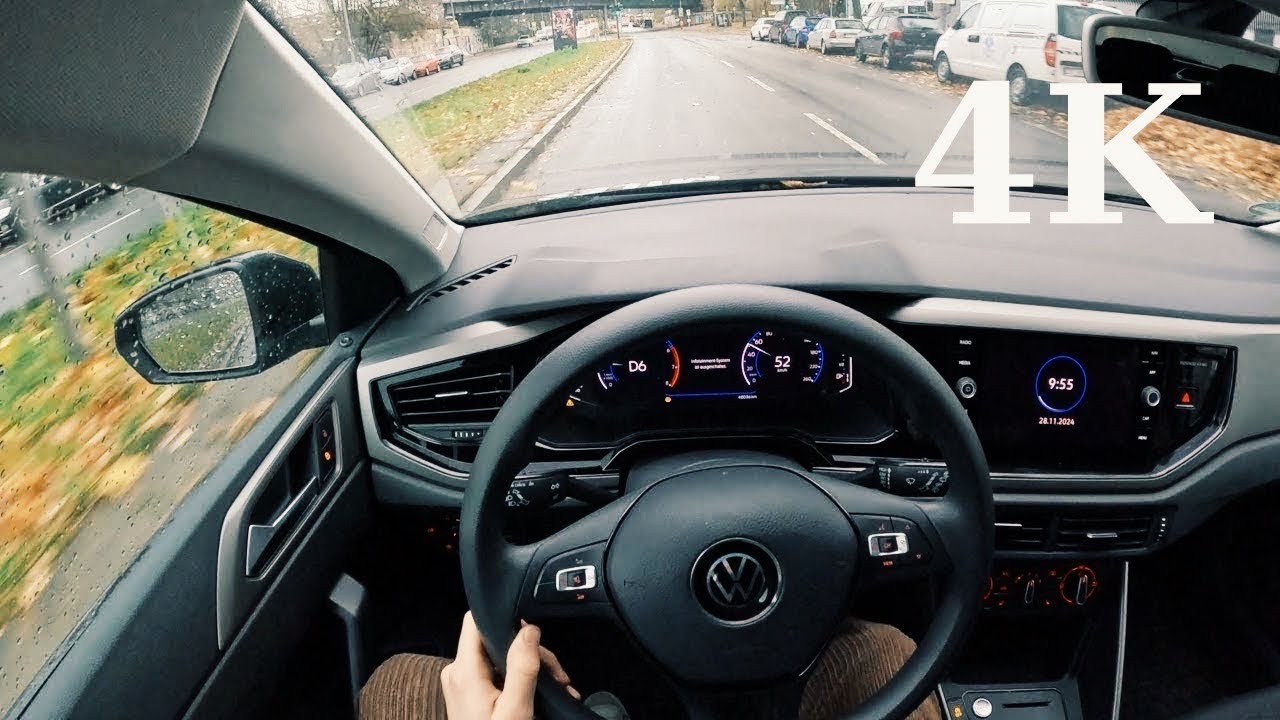 A Day In City Traffic, Driving Experience / Berlin 4K / VW Polo