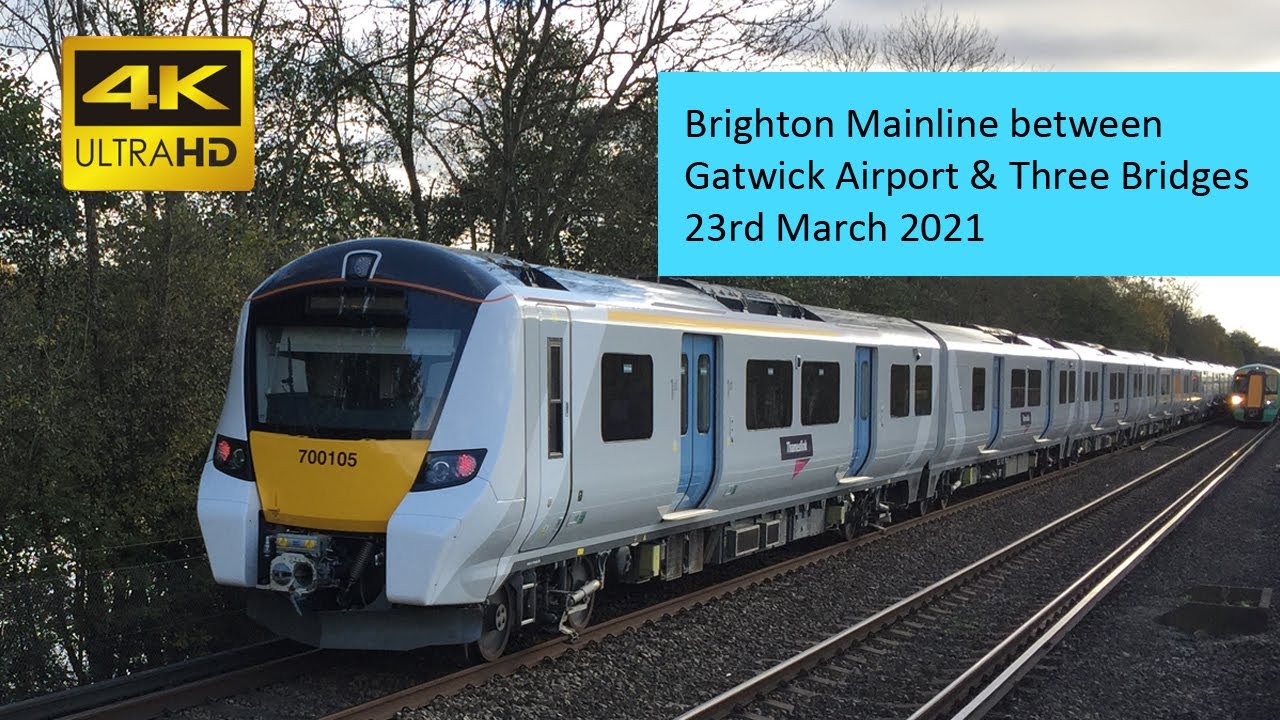 Trains on the Brighton Mainline between Gatwick Airport and Three Bridges 23rd March 2021