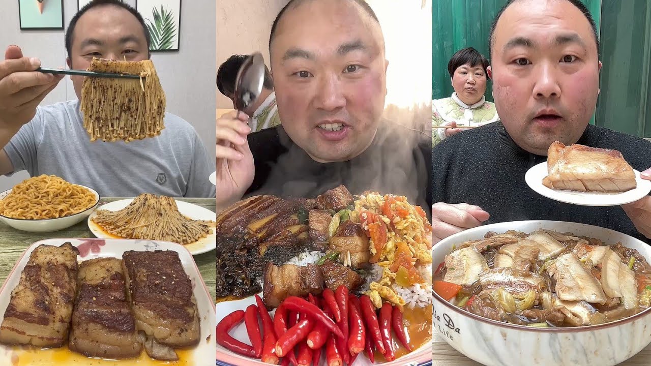 Mukbang # Part 244 Eat Sea Conch pig brain🧠 belly pork bone head pig #pork #eatingshow #eating 