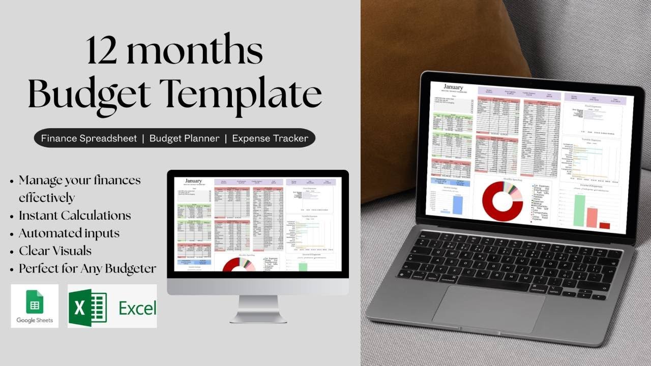 12 Months Budget Template Tutorial