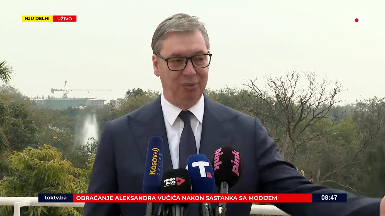 Obraćanje Vučića iz Nju Delhijanakon sastanka sa indijskim premijerom Modijem