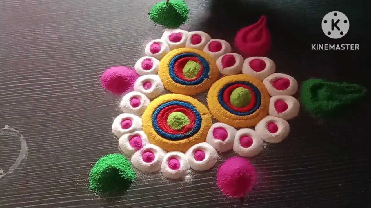 Beautiful and easy rangoli //Sunder sa rangoli //Festival special Simple and very easy rangoli 