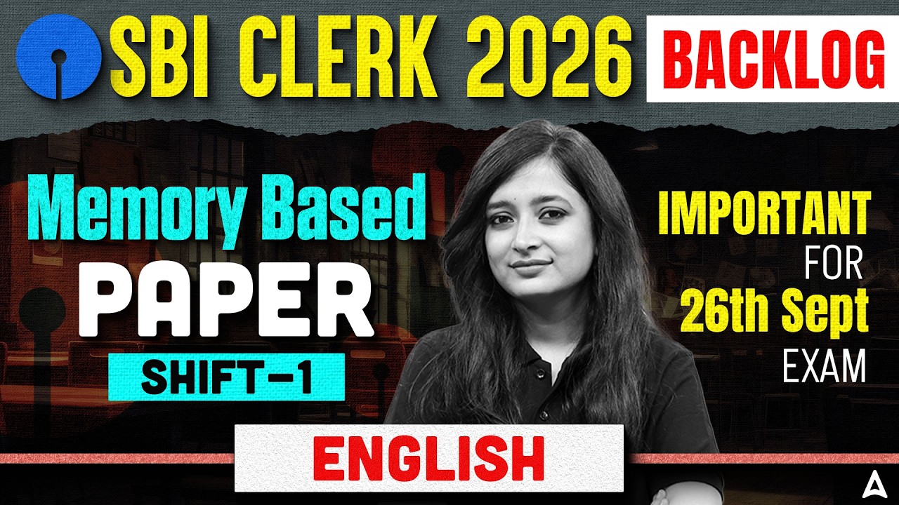 SBI Clerk 2026 Backlog Exam English Analysis 🚀 | Memory Based Questions | Shift 1 | Kinjal Ma&rsquo;am