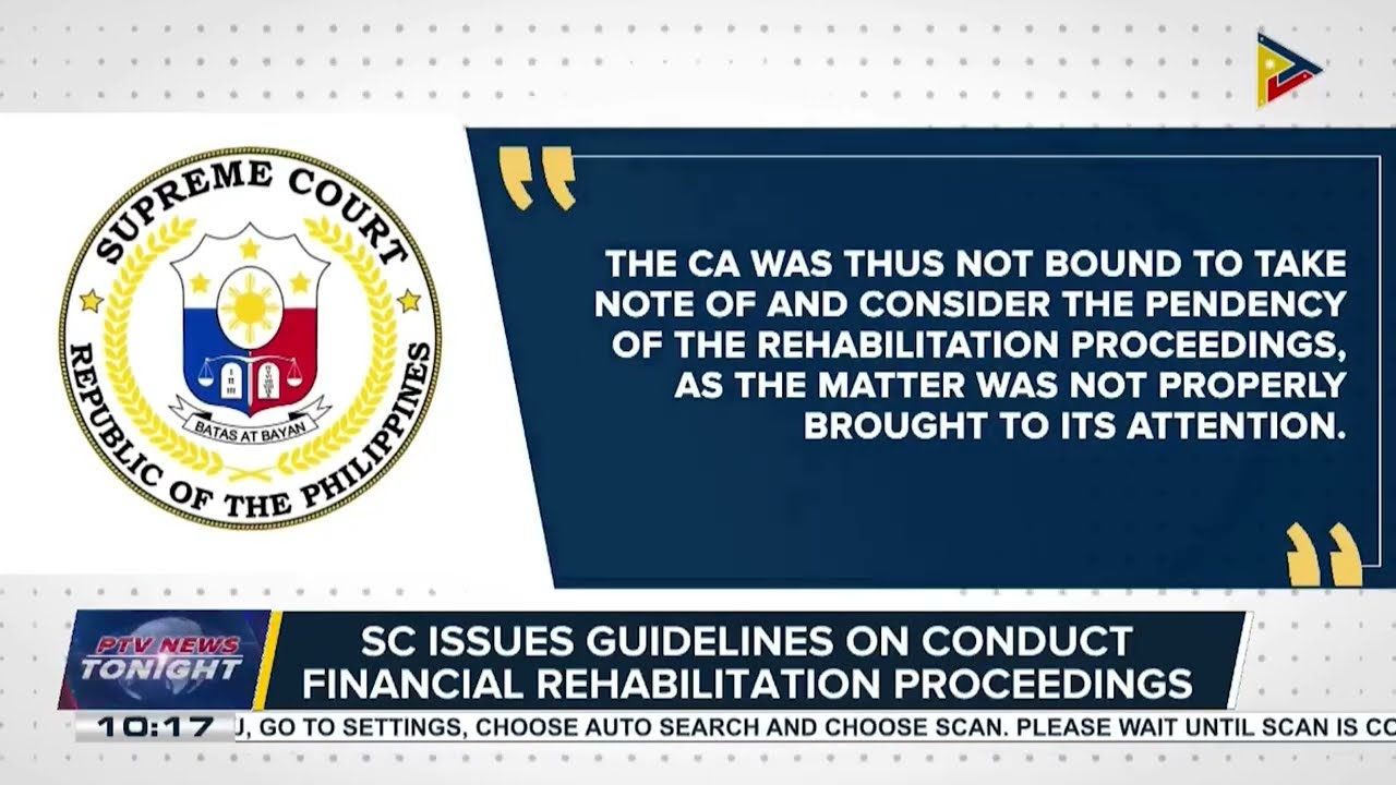 SC issues guidelines on conduct of financial rehabilitation proceedings
