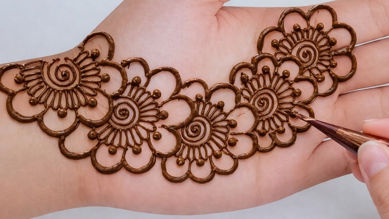 Simple Mehndi Design for Beginners | Easy & Stylish Full Hand Mehndi | Step by Step