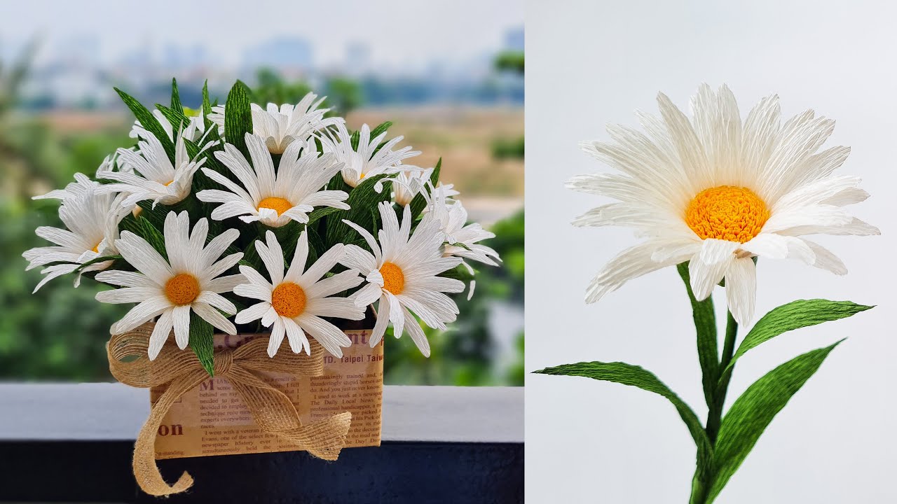 How To Make Daisy Paper Flower #3 / Paper Flower / Góc nhỏ Handmade