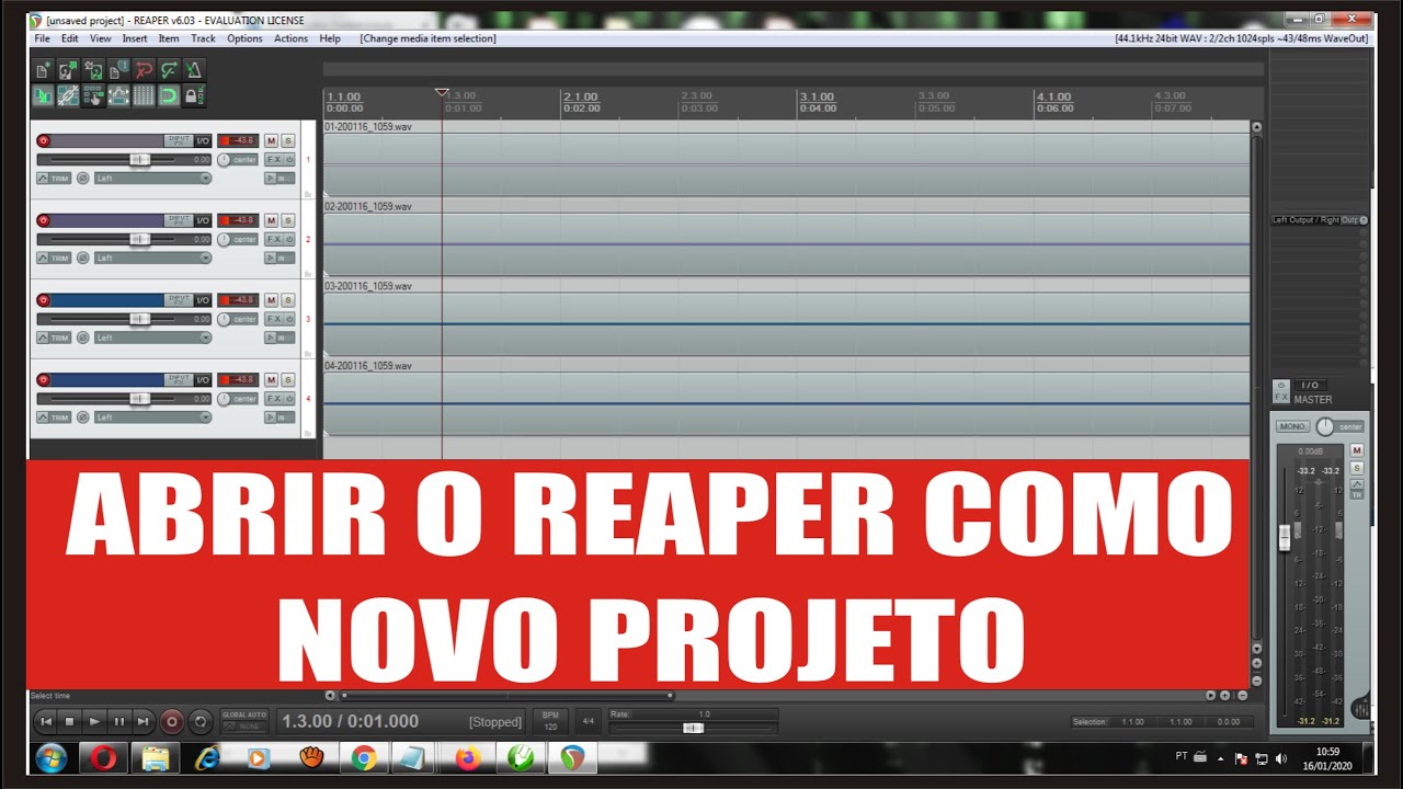 AO ABRIR O REAPER JÁ ABRE O ULTIMO PROJETO COMO MUDAR ISSO?