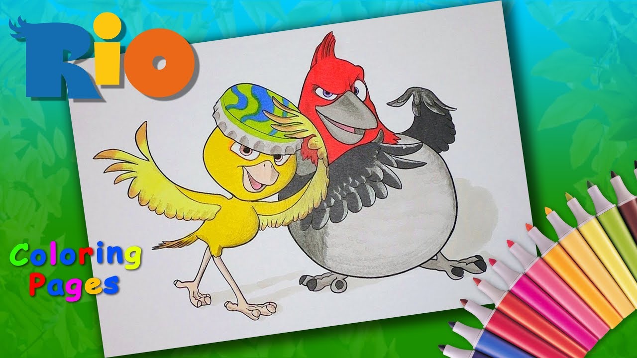 How to Coloring Nico and Pedro from the cartoon Rio. #Rio coloring page #forkids