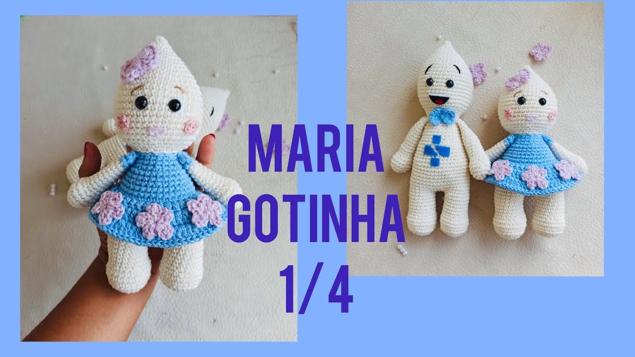 Maria gotinha em amigurumi (parte1) 20cm
