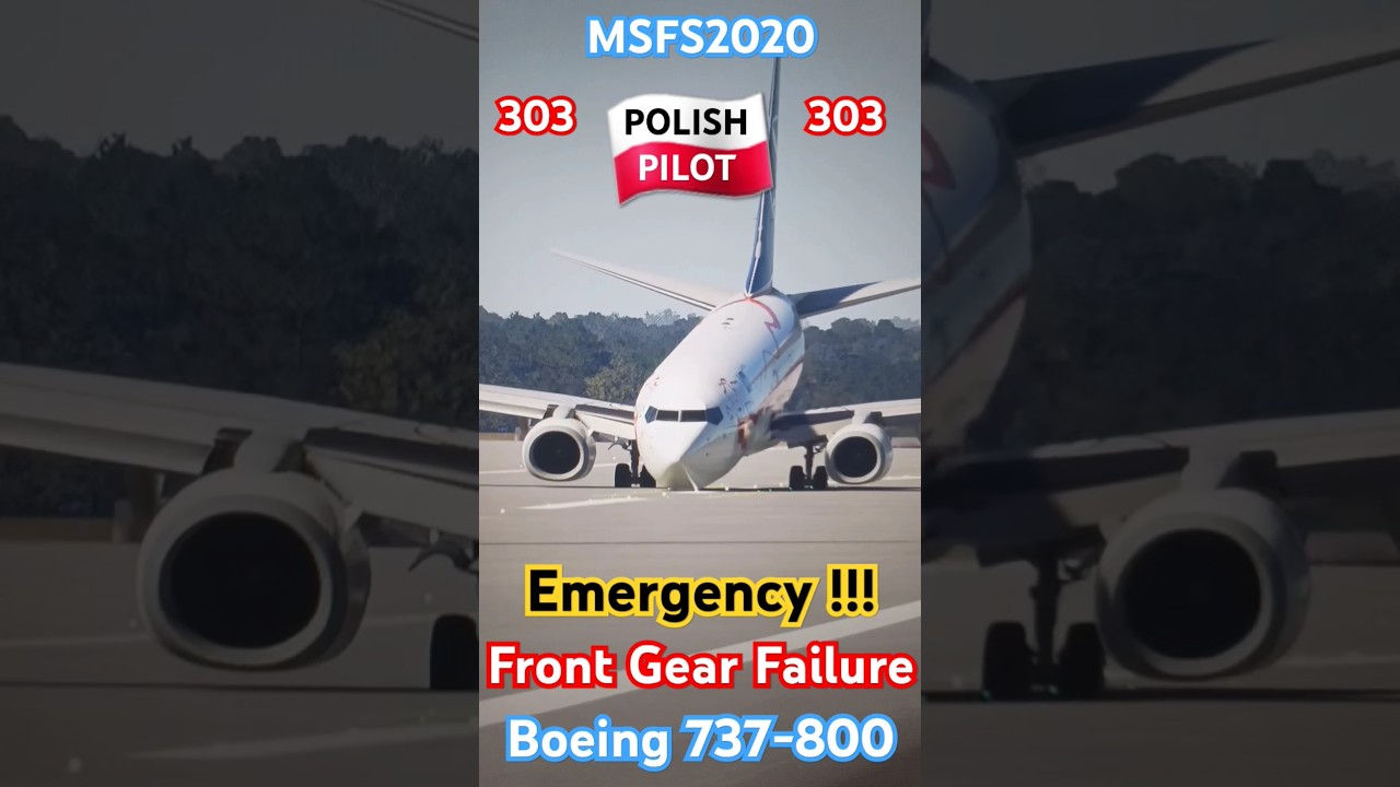 🛬🔥Emergency landing no front gear Boeing 737 Polish Pilot 303 blood #shorts
