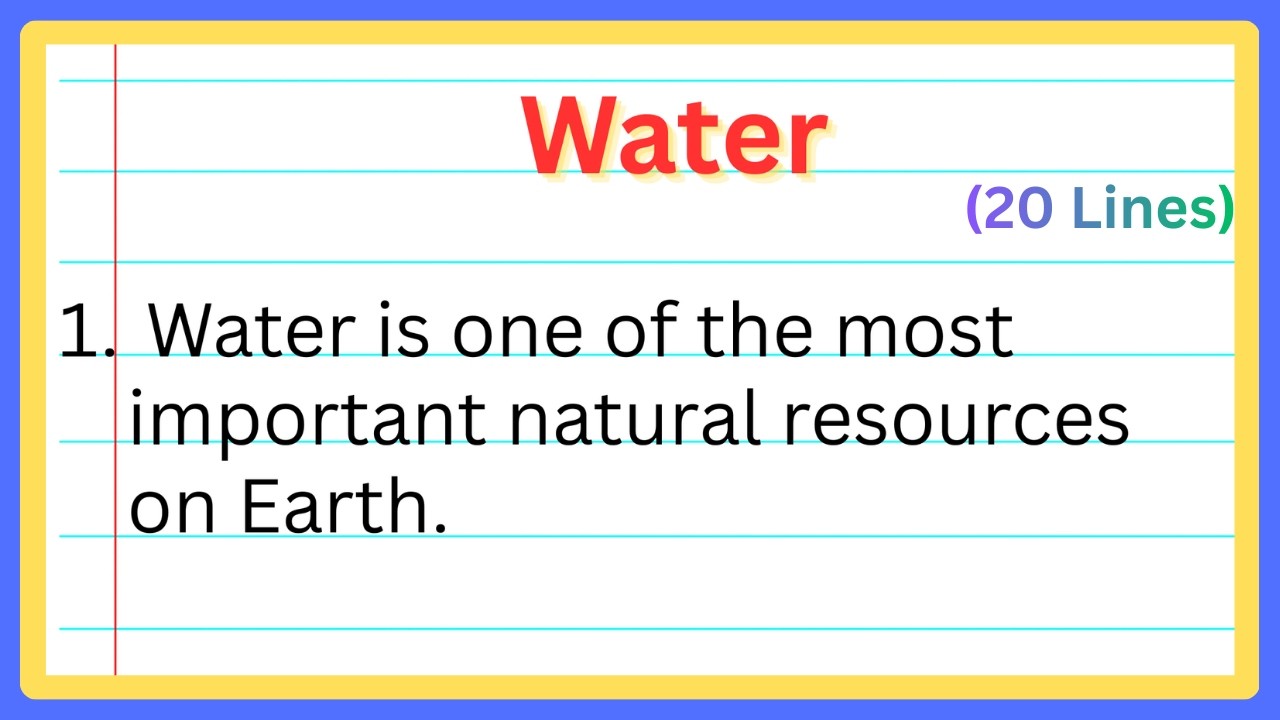 Water Essay in English | 20 Lines Essay on Water | Easy English Essays on Save Water Save Life