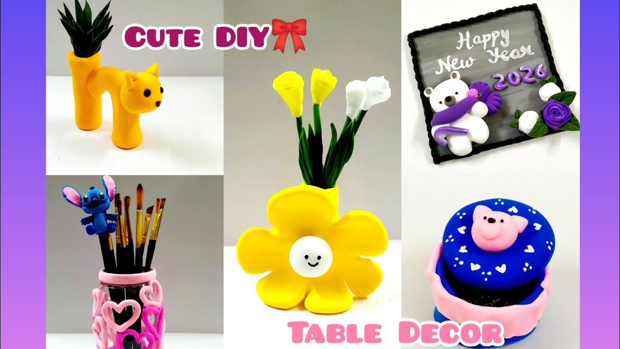 DIY Clay Decor/Table Decor Idea/Air Dry Clay Crafts /Polymer Clay /Clay craft Ideas/Cute Clay DIY.