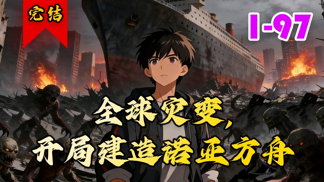 🔥已完结《全球灾变，开局建造诺亚方舟》共97集 | 重生回末日降临前三月，秦斌激活末日生存系统，携破旧货船开启诺亚方舟建造计划！