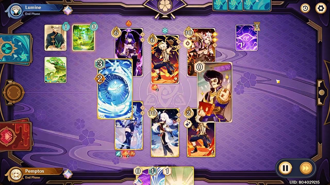 [Genshin Impact] TCG - Eula, Shenhe, Bennett VS Ei, Bennett, Itto