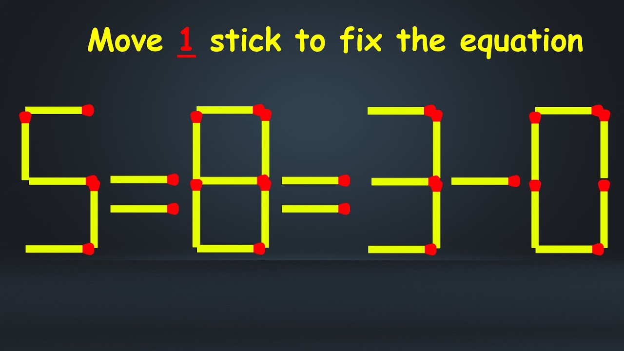 Can You Solve This Matchstick Puzzle? | Move 1 Stick to Fix the Equation!